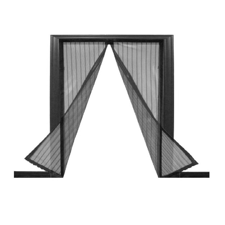 Plasa anti-insecte, cu 8 magneti pentru fereastra, negru, 120x120 cm