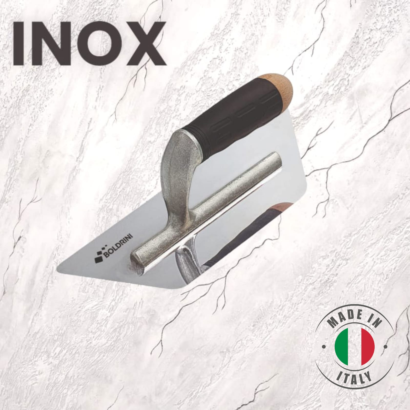 Frattazzo In Gomma Ausonia 24x10 Cm - Professionale Made In Italy - Base Liscia Blu - 3