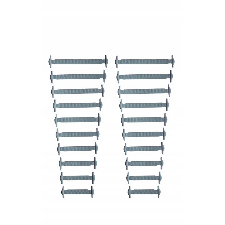 Set 20 sireturi, Amusing Laces, Silicon, Gri