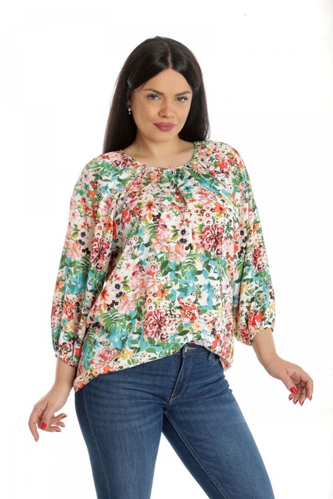 888141923-Bluza Dama, Ampla, Multicolora cu model Floral