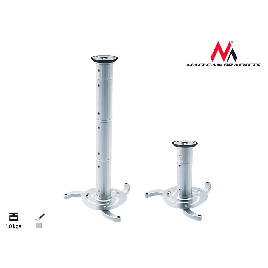 Suport de tavan universal pentru videoproiector, reglabil, rotire 360 grade, Argintiu