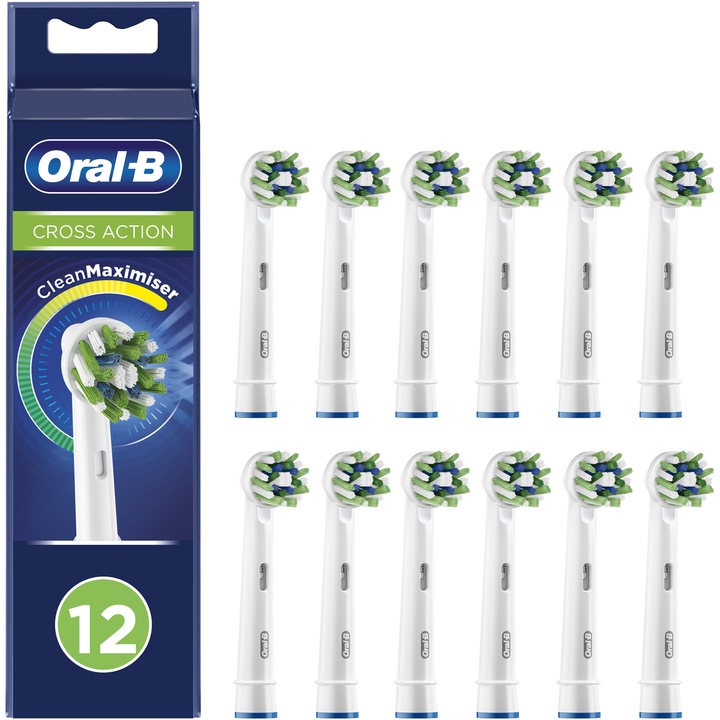 Резерви за електрическа четка за зъби Oral-B Cross Action, Технология CleanMaximiser 12 броя
