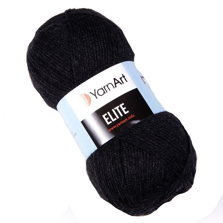 Fir Textil Yarn Art Elite 241 pentru crosetat si tricotat, acril, gri antracit, 300 m