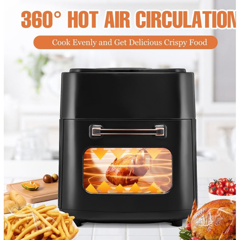 Friteuza Fara Ulei Cu Aer Cald, 1400 W, Functie De Coacere, 15l, LCD ...