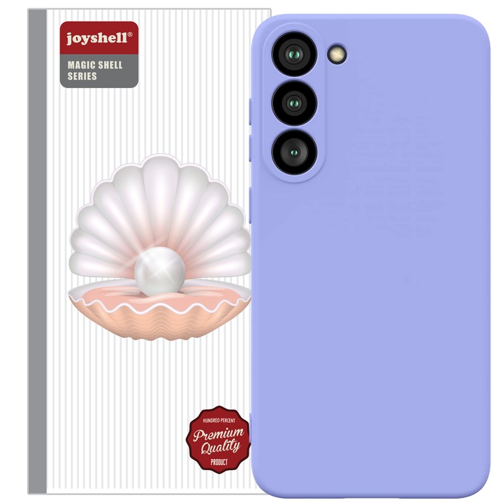 Калъф Joyshell за Samsung Galaxy S24, мек силикон с вътрешност от микрофибър, защита на камерата, лавандула лилаво