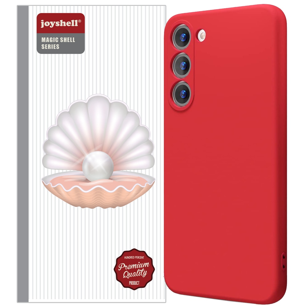 Husa Joyshell pentru Samsung Galaxy A34, SIlicon Catifelat Cu Interior Microfibra, Protectie la Camere, Rosu