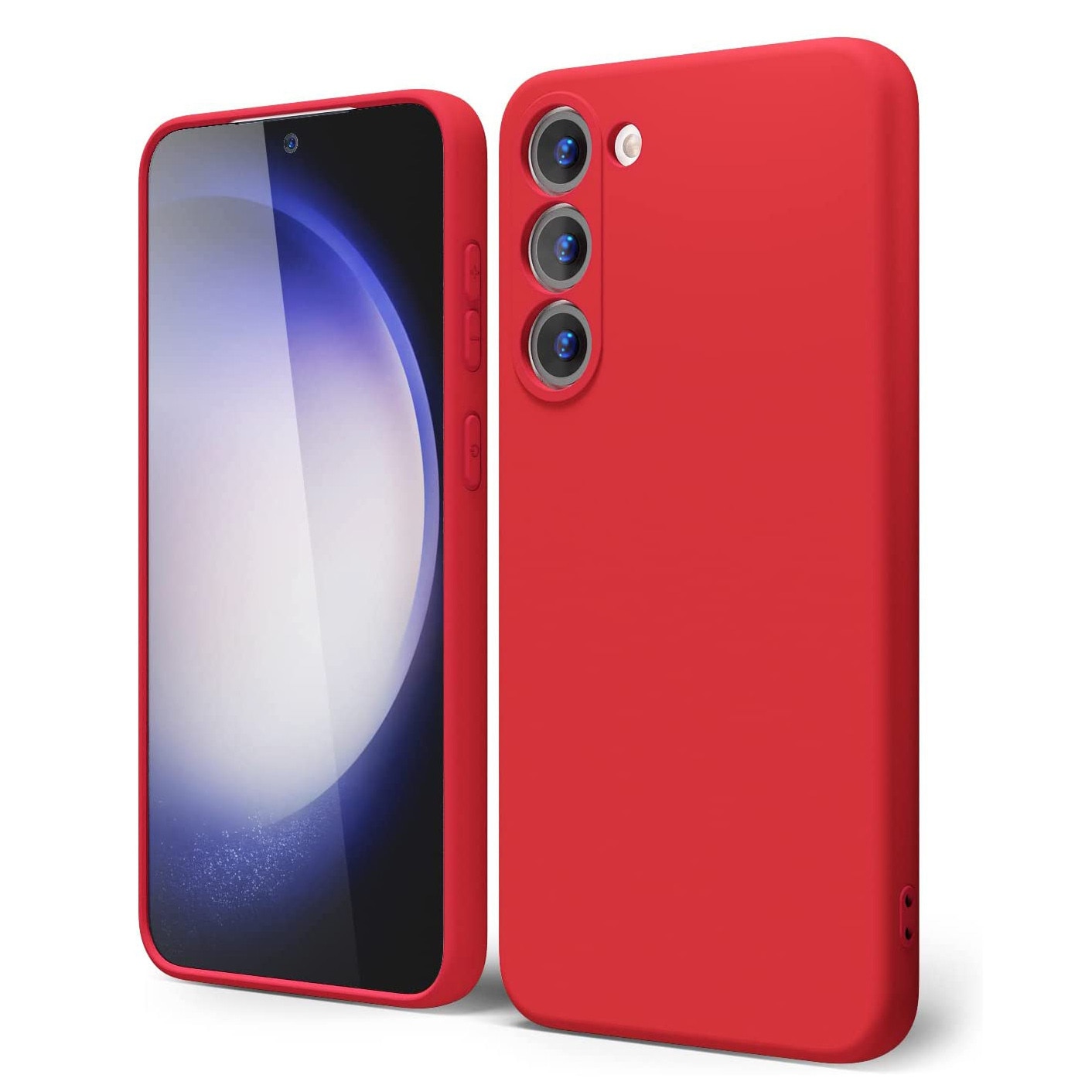 Husa Joyshell pentru Samsung Galaxy A34, SIlicon Catifelat Cu Interior Microfibra, Protectie la Camere, Rosu
