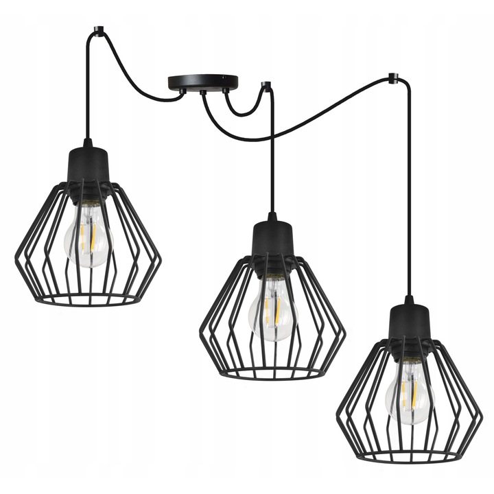 Light Home Spider Nuvola 2502/3 Spider stílusú csillár, 3 állítható kar, fém, fekete, 200 cm