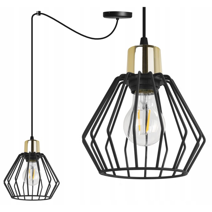 Spider stílusú csillár, LightHome, Spider Nuvola 2500/1, 1 állítható kar, fém, fekete/arany, 200 cm