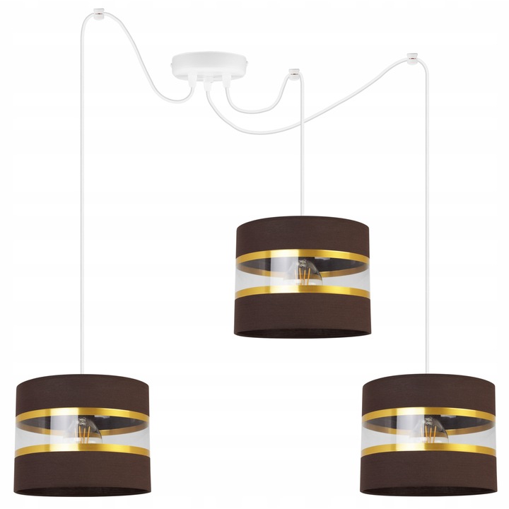 Полилей в стил паяк, LightHome, Spider Elegance Gold 2030/3B/рамо, 3 регулируеми рамена, Плат, Бяло/Златно/Кафяво, 200 см
