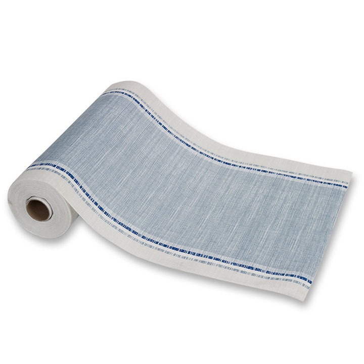 Traversa de unica folosinta pentru masa, 48x120cm, Rola 20 bucati - UBELLA, Paris Azzuro