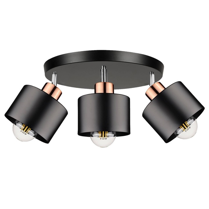 Полилей, Медни елементи, 3х60W, Черен