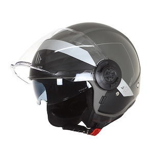 Casca Open face moto MT Viale Unit gri mat cu ochelari soare integrati, S 55-56cm