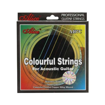 Pachet cu 3 seturi de corzi colorate chitara acustica de tip super-light Pachet cu 3 seturi de corzi colorate chitara acustica de tip super-light