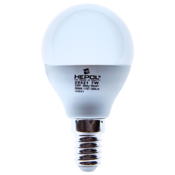 Bec LED ECOLINE HEPOL, forma sferic, E14, 7W, 20000 ore, lumina calda Bec LED ECOLINE HEPOL, forma sferic, E14, 7W, 20000 ore, lumina calda