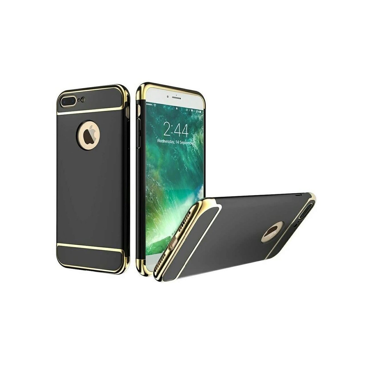 Husa Apple iPhone 7,iPhone 8,iPhone SE (2020) - Iberry Deluxe 3in1 Neagru