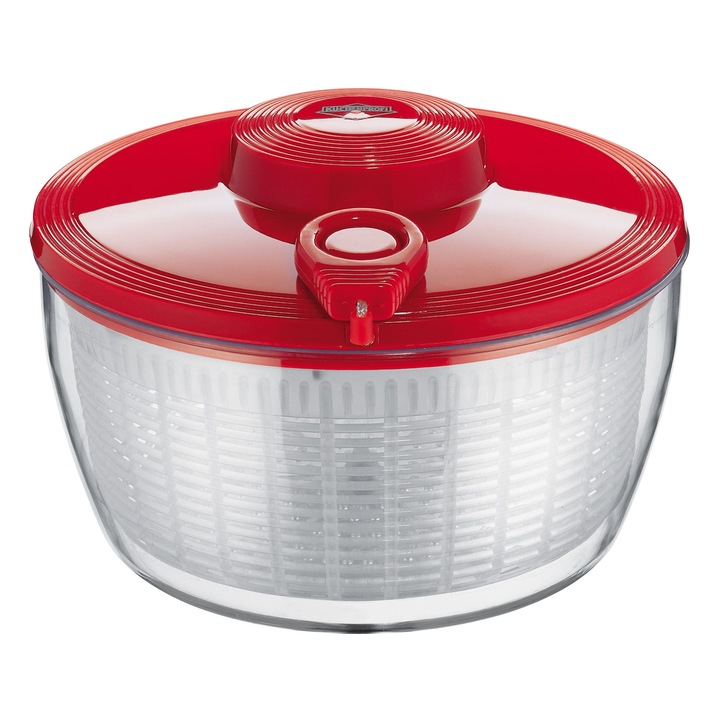 Uscator pentru salata si verdeturi, Kuchenprofi, Plastic, 3.25l, Rosu/Transparent