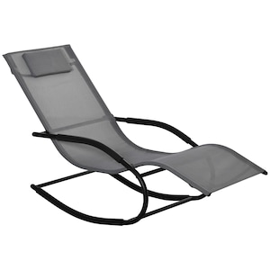 Scaun balansoar, Outsunny, Metal, Gri