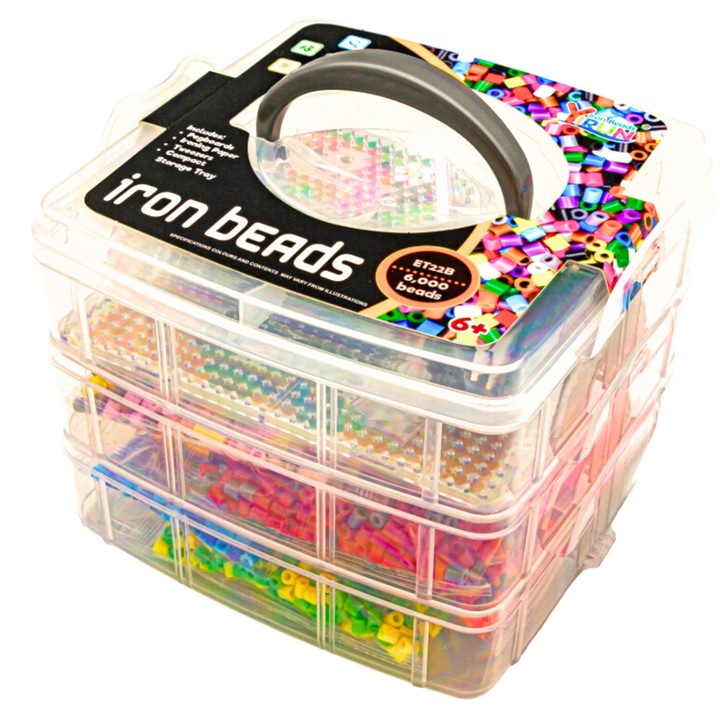 Set 6000 de artizanat, Margele, Multicolor, 3 ani+