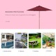 Umbrela de soare de gradina, Outsunny, Lemn/Poliester, 2.5x2.3m Bordeaux
