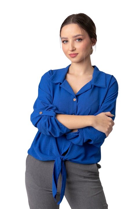 Kék ing csomóval a derekán, Kék, One Size