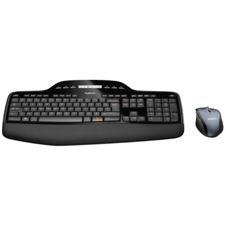 Комплект клавиатура + мишка Logitech MK710 Performance, Безжичен, Черен