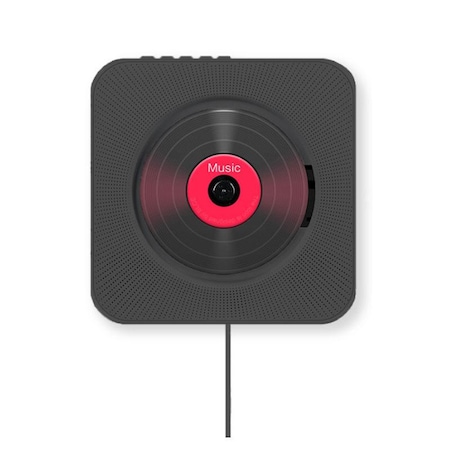 CD player portabil sau cu prindere pe perete, kit montaj inclus, multifunctional, Bluetooth, Radio FM/AM, Boxe HiFi integrate, USB, MP3, cu telecomanda, negru