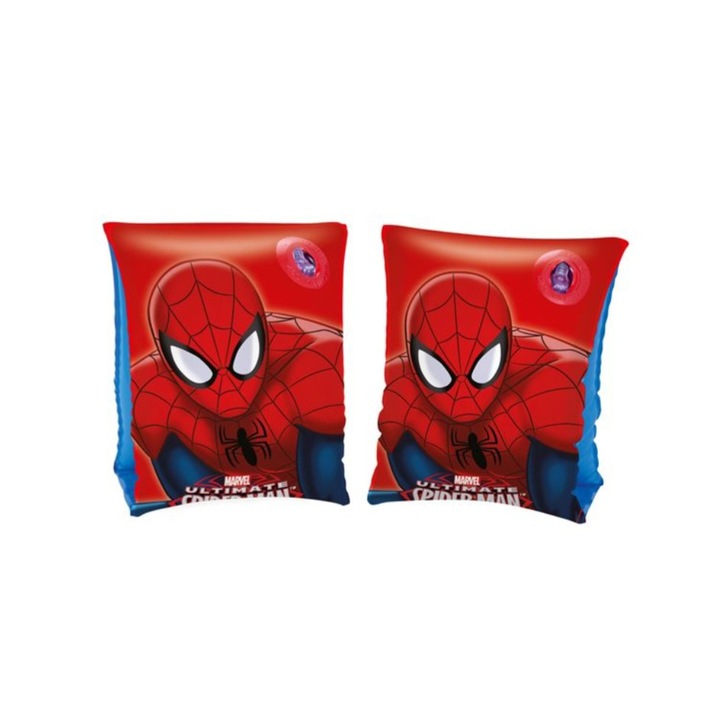 Aripioare inot pentru copii, cu varsta cuprinsa intre 3-6 ani, Marvel, Spiderman, rosu/albastru, 23 x 15 cm