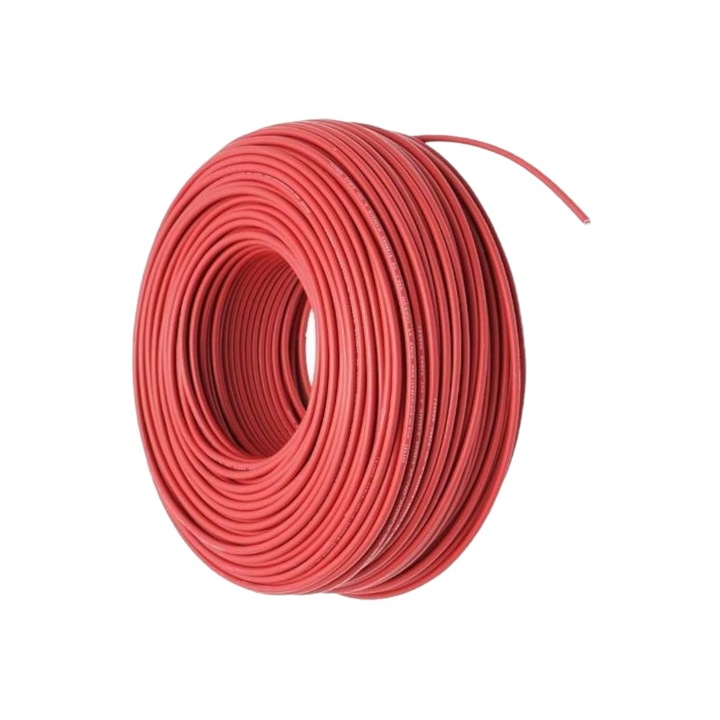 Cablu panou solar sau prelungire panou solar 4mm, culoare rosu, cu protectie UV, ignifug, 3.5 m
