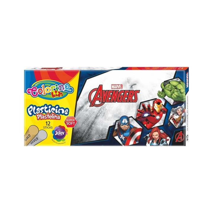 Кръгъл пластелин 12 цвята Avengers Colorino