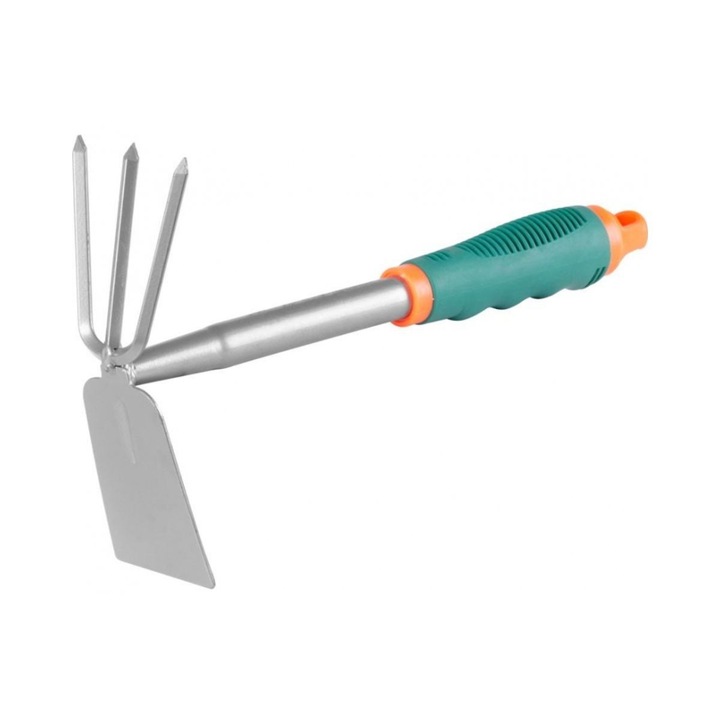Fém kerti kapa 3 fogas és csúszásmentes gumi fogantyúval, Strend Pro