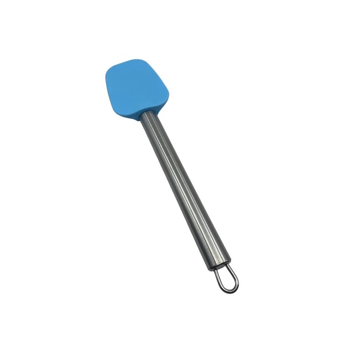 Paleta silicon cu maner din inox 27 cm, Albastru deschis