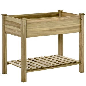 Suport pentru flori, Outsunny, Lemn, 91x51x76cm, Maro