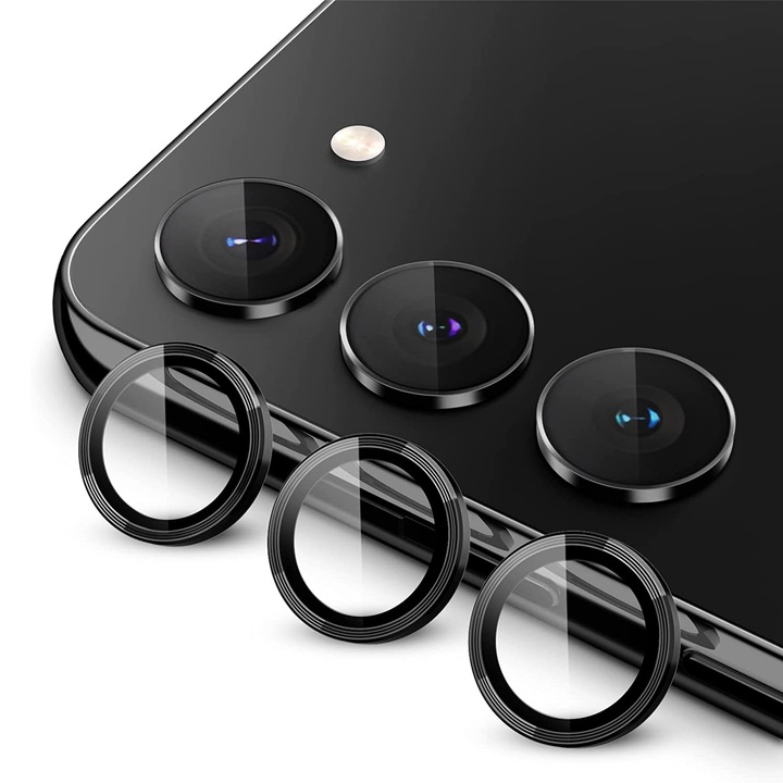 Folie Camera Daden din sticla pentru Samsung S24 Plus, Full Cover, Protectie Profesionala, Ultra Rezistenta, Calitate Premium, Negru