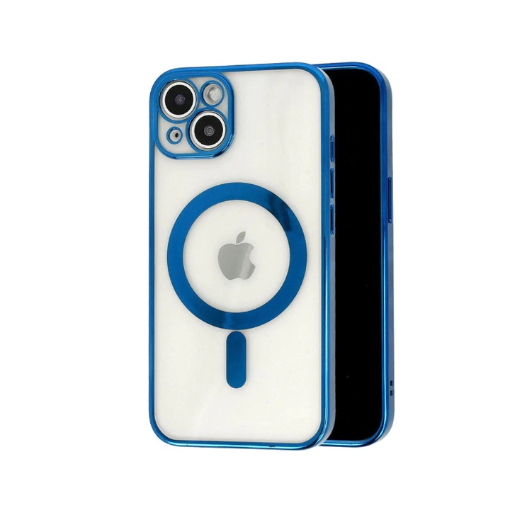 Калъф MagSure, съвместим с Apple iPhone 13, Dark Blue, безжично зареждане