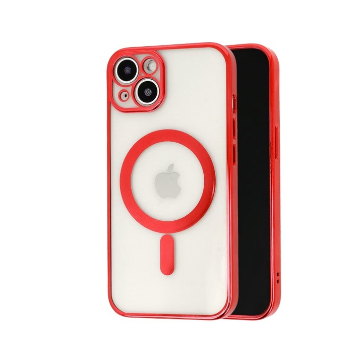 Калъф MagSure, съвместим с Apple iPhone 14 Pro, Червен, безжично зареждане