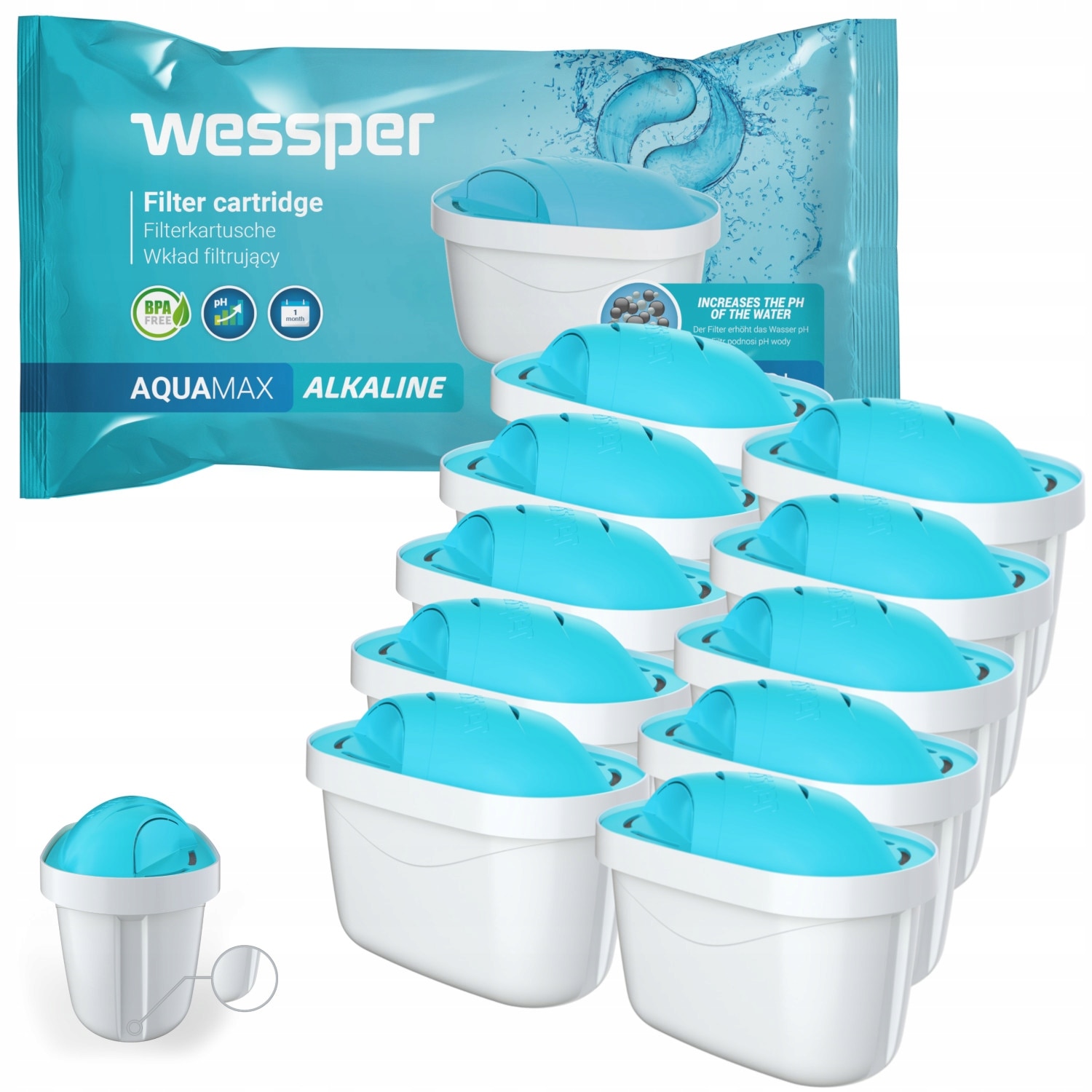 Set 10 filtre alcaline, Wessper AquaMax, 200 l eMAG.ro