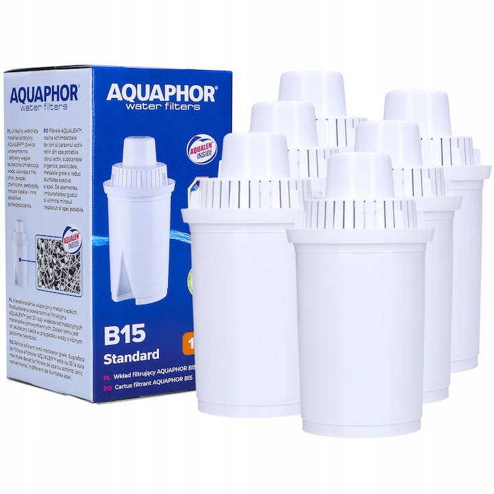 Set 6 filtre pentru apa, Aquaphor, Alb, 170L