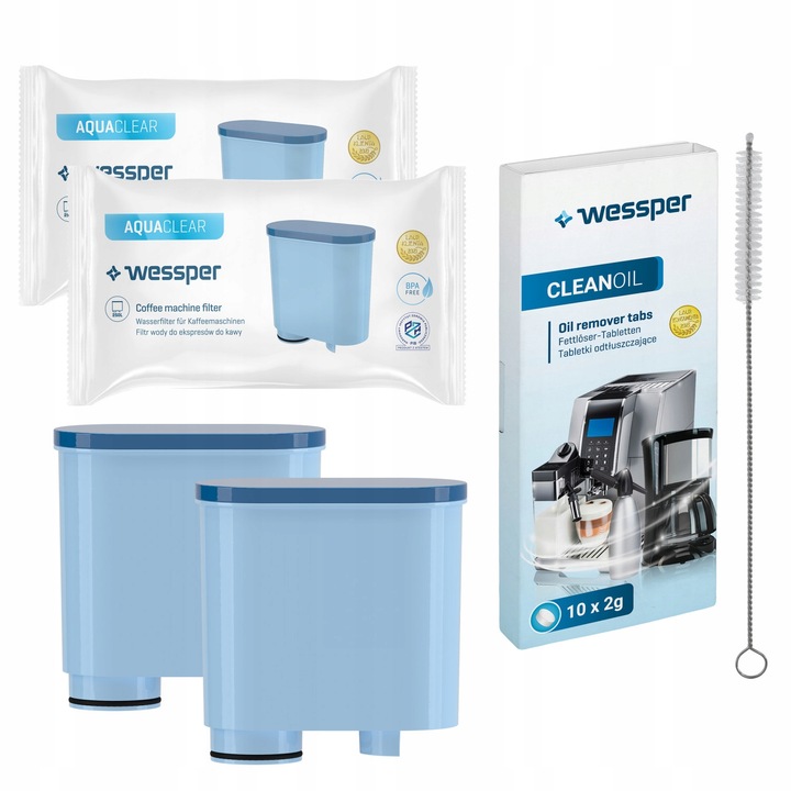 Kit ingrijire aparat cafea Philips, Wessper, Albastru/Alb