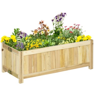 Jardiniera pliabila gradina, Outsunny, Lemn, 70x30x25cm, Natur