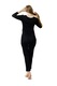 Set pijamale Mewa, Matase/Viscoza, Negru