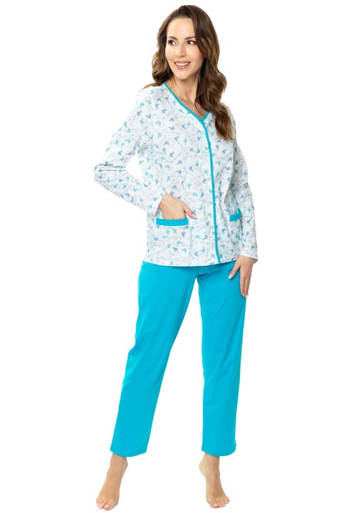 Pijamale dama, Mewa, Alb/Albastru