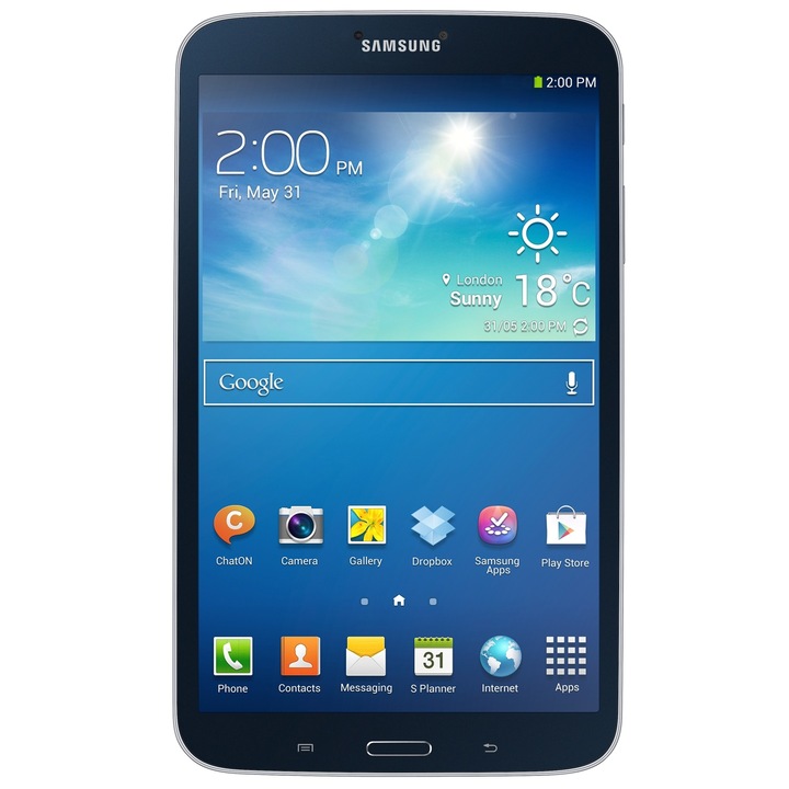 Tableta Samsung Galaxy Tab 3 cu procesor Dual-Core™ 1.50GHz, 8", 1.5GB DDR2, 16GB, Wi-Fi, GPS, Android 4.2 Jelly Bean, Midnight Black