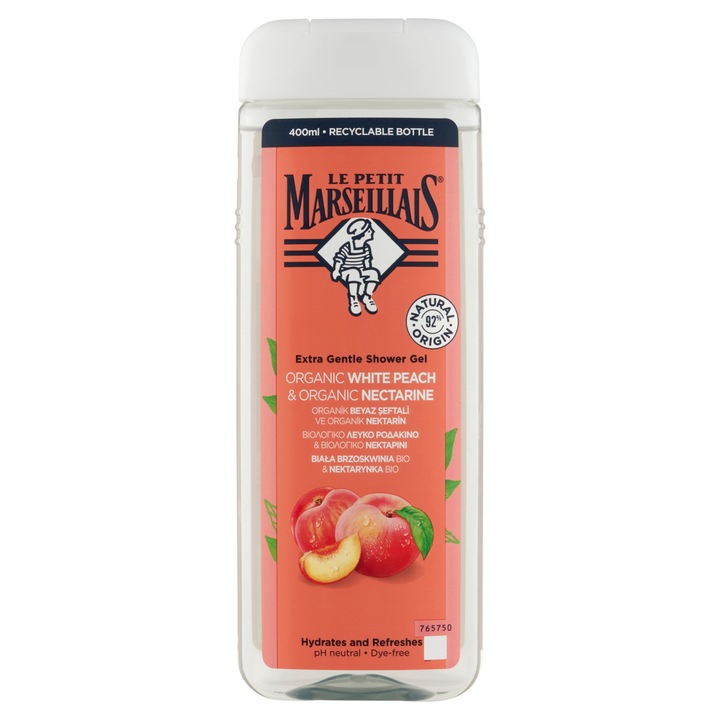 Gel de dus Le Petit Marseillais Extra Doux, 400 ml, Piersici, Nectarina