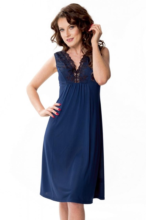 Camasa de noapte Mewa, Matase/Viscoza, Bleumarin, Uni