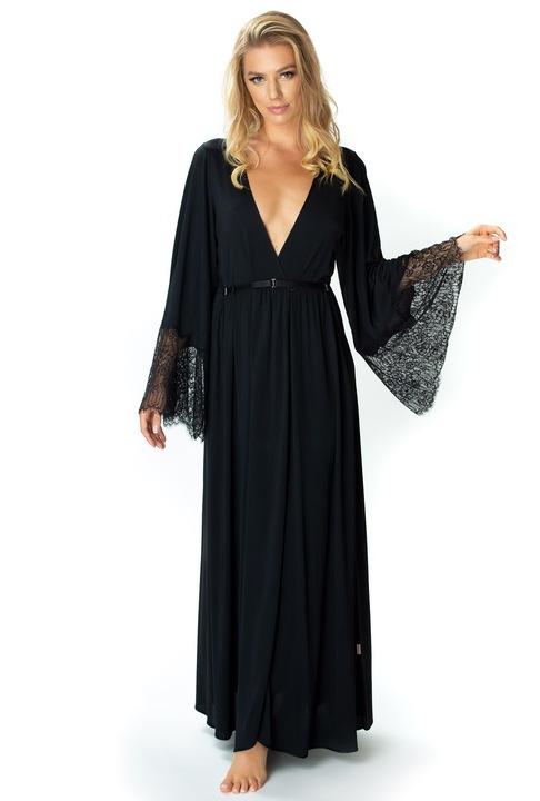 Neglijeu dama, Mewa, Matase/Viscoza, Negru 1