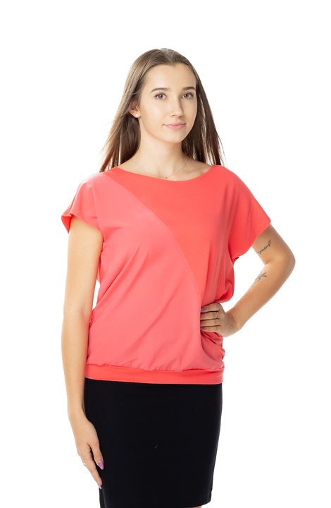 Bluza rosie de dama cu maneci scurte: - rosu, Rosu