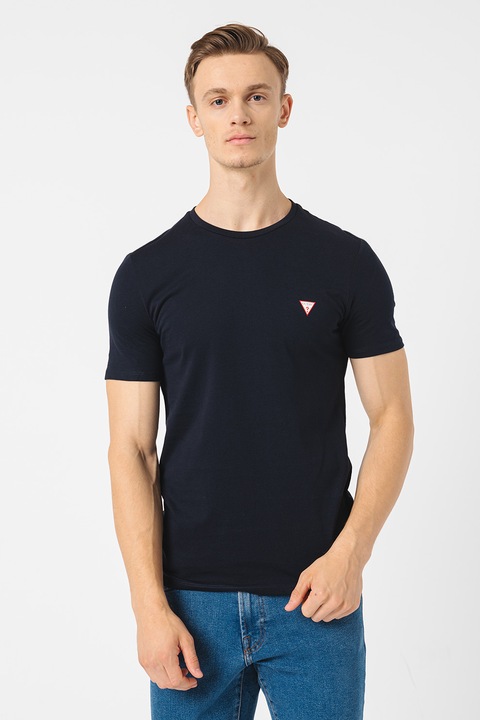 GUESS, Памучна тениска, Ултрамарин синьо