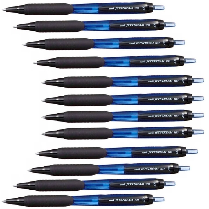 Set 12 Pixuri, JETSTREAM, Retractabil, Albastru