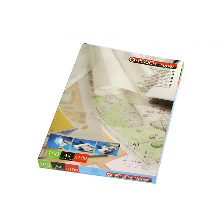 Set 100 folii de laminat, OPUS, Plastic, A4, Transparent